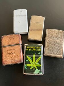 ZIPPO オイルライター ジッポー 革巻き NATURES WAY OF STAYING HIGH シルバーカラー 喫煙グッズ ★11