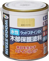 アサヒペン 塗料 ペンキ 水性ウッドステインEX 0.7L 透明 クリヤ 水性 木部用 艶消し ステイン仕上げ 低臭 撥水性 防カビ 防虫 防腐 日本製