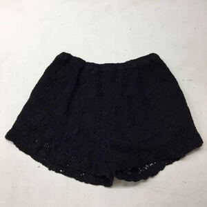 送料無料★MOUSSY マウジー★レースショートパンツ ウエストゴムパンツ★ブラック 黒★フリーサイズ♯30712sal