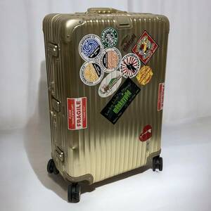 1中古RIMOWAリモワTOPAS GOLDトパーズゴールド4輪マルチホイール大型82L人気スーツケース廃盤トランク高品質アルミ高級ドイツ金色ブランド