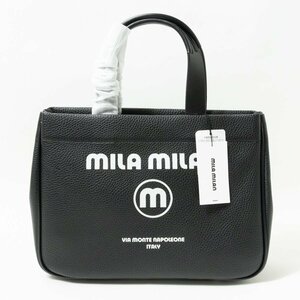 【1円スタート】未使用タグ付き mila milan ミラ ミラン トートバッグ ブラック 黒 ホワイト 白 フェイクレザー レディース 手さげ bag 鞄