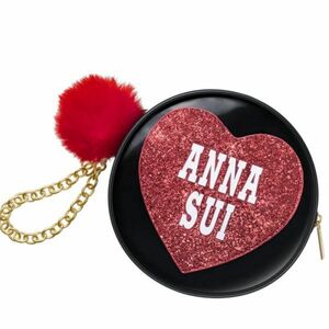 【CU】ANNA　SUI　アナスイ ポーチ 限定品　annasui_pouch-2023　ブラック　レッドファーチェーン付き　バニティコスメ化粧【新品/正規品】