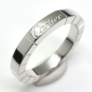 【注目商品】Cartier(カルティエ)▼K18WG デザインリング▼J 約5.7g 約9.5号 ring 指輪 EF2/EF2 S50