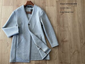 新品訳有り ARTISAN アルチザン 最高級 日本製 Vネック ダウンニットコート 04グレー Mサイズ 17MY10 定価39,600円