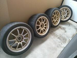 RAYS VOLK RACING CE-28N 17x9.5J OFF28 2本 17x8.5J OFF40 2本 ADVAN NEOVA 255/40R17 4本セット ランサー エボ ジムカーナ