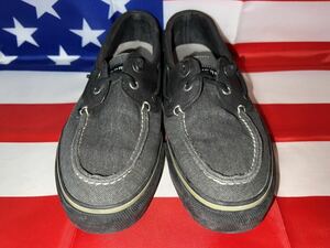 中古美品　MADE IN USA SPERRY TOP-SIDER デッキシューズ　10281824 10.5Mインチ　約28.5センチ　BLACK