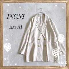 《INGNI》イング(Ｍ)テーラードジャケット アイボリー 金ボタン 薄手