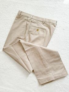 USA製 BERLE size34R コットンスラックス コットンツイル カーキ ベージュ チノパン SHIPS購入 メンズ チノパンツ