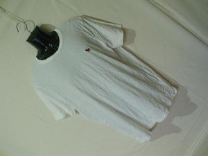 ssy7562 Abercrombie & Fitch アバクロ 半袖 Tシャツ ホワイト ■ 無地 ■ ワンポイント刺繍 クルーネック SOFT TEE 大きいサイズ XL