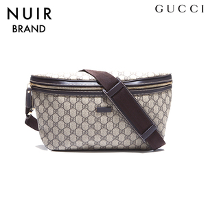 グッチ GUCCI ボディバッグ GGスプリーム PVC ブラウン