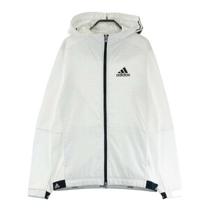 ADIDAS GOLF アディダスゴルフ 裏起毛 ジップパーカー ジャケット 総柄 ホワイト系 L [240101170086] ゴルフウェア メンズ