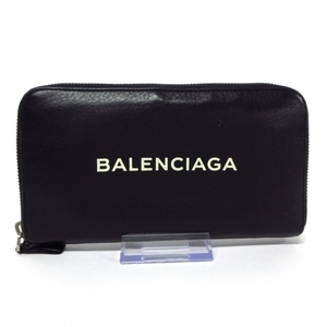 バレンシアガ BALENCIAGA 長財布 505052 エブリデイ コンチネンタル ジップ アラウンド レザー 黒 ラウンドファスナー 財布