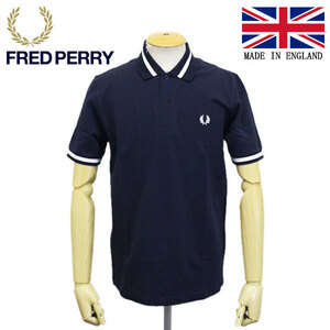 FRED PERRY (フレッドペリー) M2 SINGLE TIPPED FRED FP SHIRT ポロシャツ イングランド製 797-NAVY / SNOW FP388 38