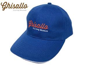ギサッロ サイクリングミュージアム ロゴ刺繍入り ブルー系 コットン ベースボール キャップ 野球帽子