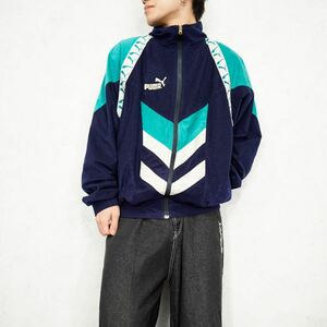 *SPECIAL ITEM* EU VINTAGE PUMA /ヨーロッパ古着プーマロゴデザインフェイクスウェードトラックジャケット