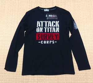 進撃の巨人 長袖Tシャツ ブラック