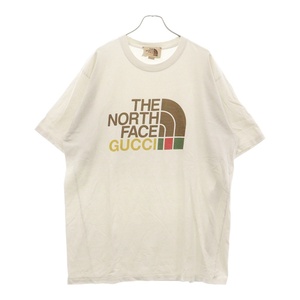 GUCCI グッチ ×THE NORTH FACE Logo Oversize Tee ザ ノースフェイス ロゴ 半袖Tシャツ アイボリー 616036 XJDCL