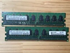 Samsung DDR2 1GB (2 x 512MB) メモリ 中古 部品