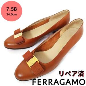 サルヴァトーレ・フェラガモ【Ferragamo】ヴァラ パンプス 茶色