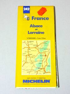 ミシュラン マップ フランス 242 アルザス ロレーヌ Arsace Lorraine 1/200,000 1cm:2km 道路地図