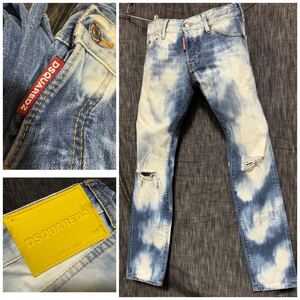 定価61560円 Dsquared2 ブリーチ　ケミカル　デニム　スリム　42