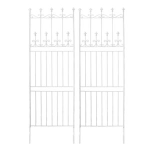 ガーデンフェンス フェンス アイアン 目隠し 庭 220cm ハイタイプ 2枚組 ハンギンググリーン バラ 朝顔 白 ホワイト MSMIK-0040WH