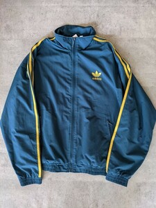 90s adidas ヴィンテージ ファイアーバード ジャケット L ヴィンテージ 80s ナイロン トラック ネイビー 紺 初期 ATP フランス ジャージ