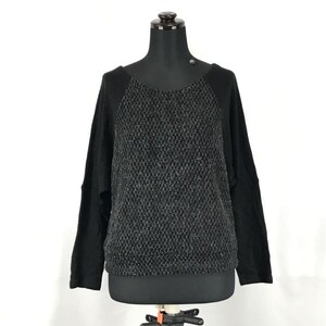 ユナイテッドアローズB＆Y★長袖セーター/ラグランスリーブ【レディースM/黒/ブラック】UNITED ARROWS◆BG841