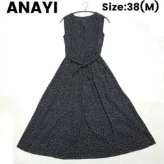 【美品】ANAYI☆ノースリーブ☆ドット柄☆インナー付き☆size:38(M)