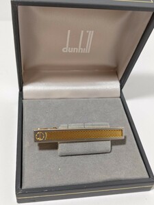 1円スタート【美品/箱付】dunhill　ダンヒル　ネクタイピン　タイピン　dマーク　ゴールド×シルバー