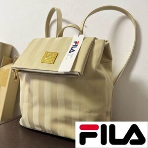 【新品未使用】FILA SPORTS BAG フィラ リュックサック バックパック デイパック レディース タグ付き ゴールドプレート アイボリー 