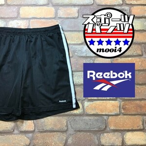 SP1-334★美品★US規格★ブラック【Reebok リーボック】サイドライン ダブルメッシュ ショーツ【メンズ L】スポーツ ジム ランニング