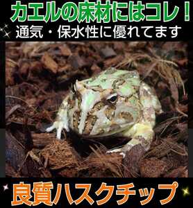 カエルの床材はコレが一番！良質ハスクチップ☆10リットル袋☆　厳選した良質な天然素材100％ 通気・保水性に優れ清潔な環境をつくります☆