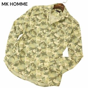 MK HOMME ミッシェルクラン オム 通年 【迷彩 カモフラ柄 総柄】 長袖 スリム シャツ Sz.F　メンズ　C4T04670_5#C