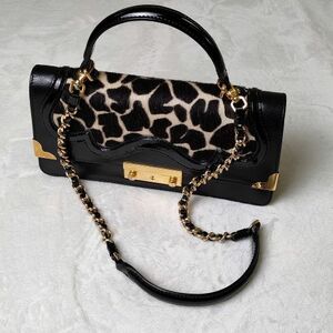 モスキーノ　MOSCHINO　ショルダーバッグ　レザー　ハラコ　チェーン　美品