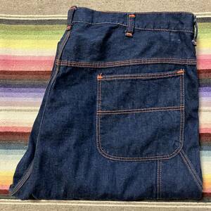 ◎送料無料◎濃紺50s~60s vintage unknown☆デニムペインターパンツ ワークパンツSANFORIZED GRIPPER ZIPPER リサイズ