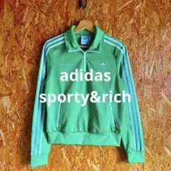 adidas sporty&rich トラックジャケット ハーフジップ ジャージ