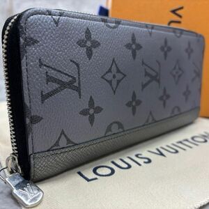 現行 新型 極美品 RFID ルイヴィトン LOUIS VUITTON ヴェルティカル 長財布 ラウンド タイガラマ モノグラム シルバー メンズ ビジネス 