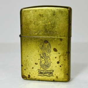 Z099-I71-117 ▲ zippo ジッポ オイルライター SOLID BRASS SINGAPORE シンガポール 1932 1989 ゴールド 喫煙グッズ ライター