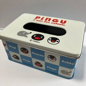 当時物 ピングー Pingu 日本製 缶 ケース ポケットティッシュケース ペンギン キャラクター 収納