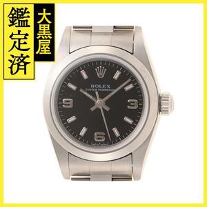 ROLEX ロレックス オイスターパーペチュアル 76080 ブラック レディース 自動巻き （2148103730337）【200】