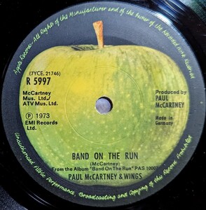 Paul McCartney & Wings-Band On The Run/Zoo Gang★英/Made In Germanyソリッド・センター・ラベ7"/マト1