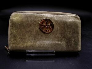 Tory Burch トリーバーチ ラウンドジップ 長 財布 ゴールド ■■ ☆ ega1 レディース