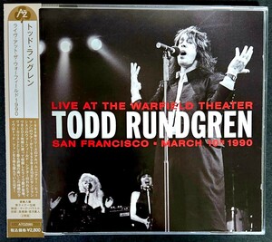 Todd Rundgren Live At The Warfield Theater トッドラングレン 1990 未発表ライブ 国内盤 2枚組 ユートピア マービンゲイ ソウル 