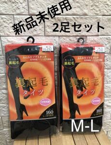 裏起毛タイツ　新品未使用　160デニール　厚手タイツ　M~L 2足セット　送料無料　即決　②