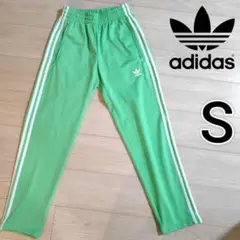 アディダス 緑 ファイヤーバード 男性S トラックパンツ adidasジャージ