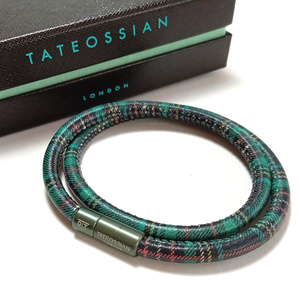 【tab36】新品　TATEOSSIAN　タテオシアン　ブレスレット　グリーン　緑　タータンチェック　２連　二重巻き　イギリス製　英国製