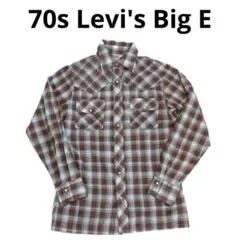 70s levis リーバイス bige ウエスタンシャツ M ボックス