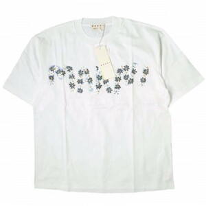 新品 MARNI マルニ 22SS イタリア製 DAISY LOGO PRINT T-SHIRT フラワーロゴTシャツ THJET49EPM 38 WHITE 半袖 花柄 トップス g19752