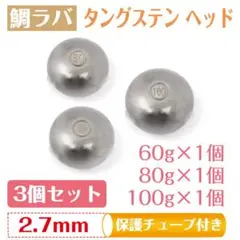 高密度タングステン タイラバ ヘッド 保護チューブ付 鯛ラバ60g80g100g